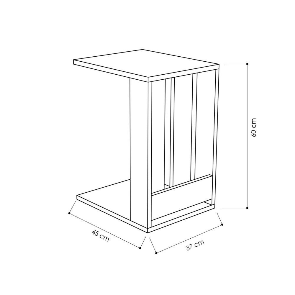 Tavolino Da Divano Edi Porta Pc E Riviste Rovere Oak - Asta Mobili