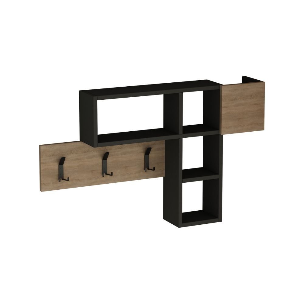 Gimisgu Asta Attaccapanni a Parete, Set da 1 Pezzi, 92 cm, Resistente, Portata 65 kg, Colore Nero, Salvaspazio, per Corridoio, Soggiorno, Camera da Letto