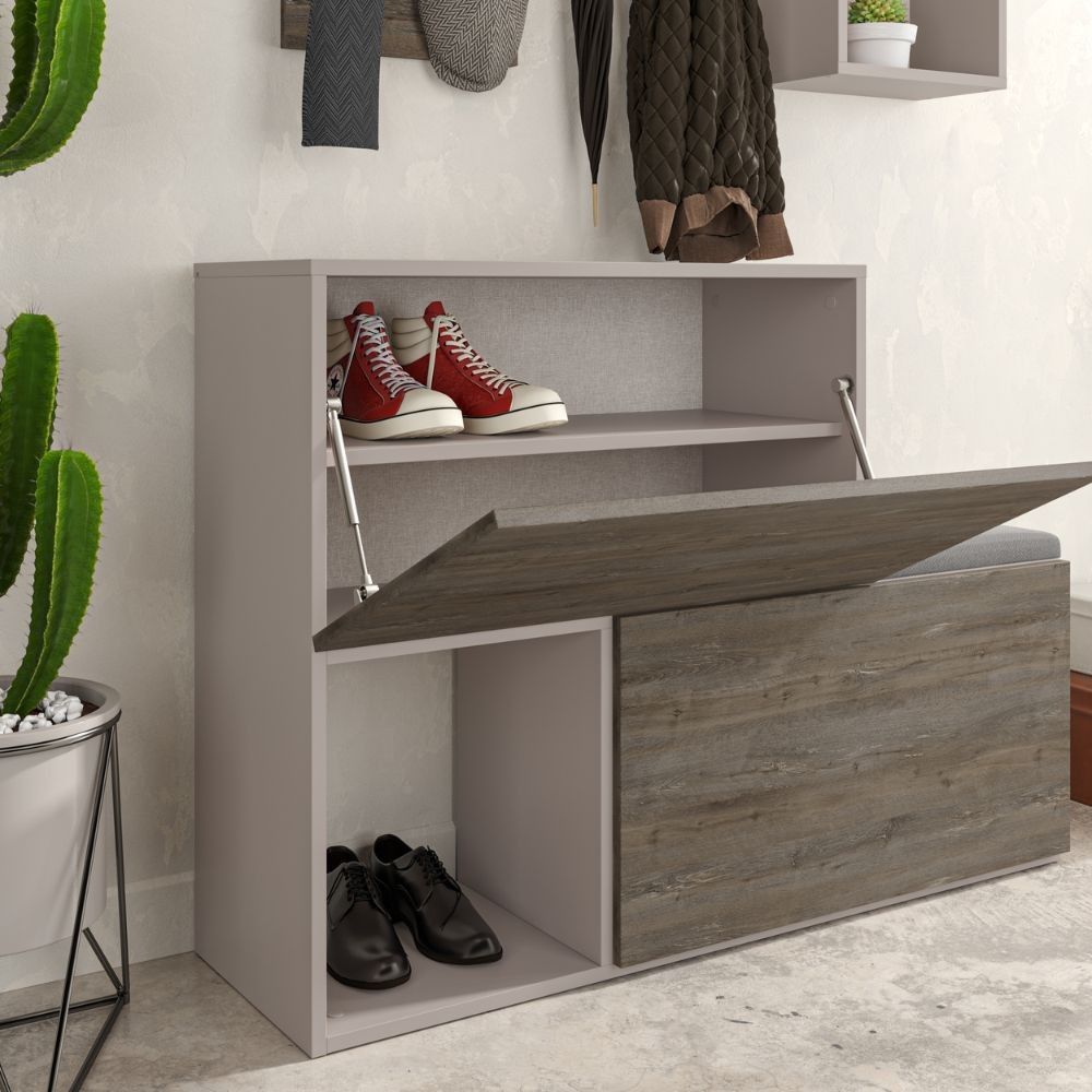 Mobile Ingresso Scarpiera Holdon Colore Tortora Dark Coffee Asta Mobili
