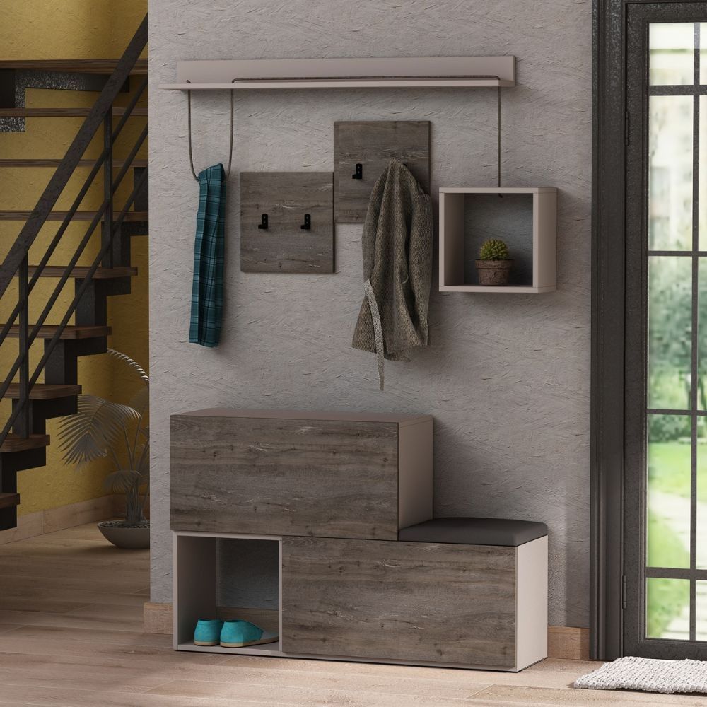 Mobile Ingresso Scarpiera Holdon Colore Tortora Dark Coffee Asta Mobili