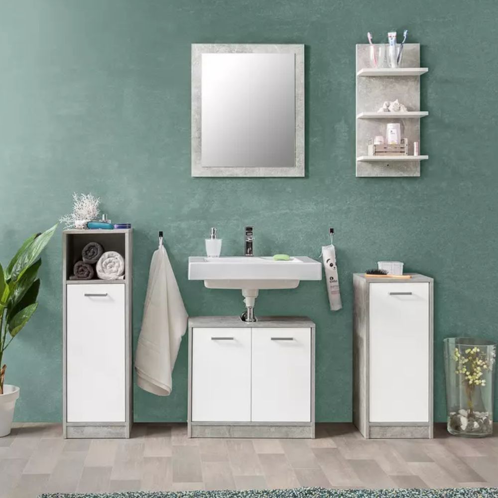 Mobile Bagno Sospeso Mango100 Nero Opaco Con Lavabo 2 Cassetti 100x45x54h -  Asta Mobili