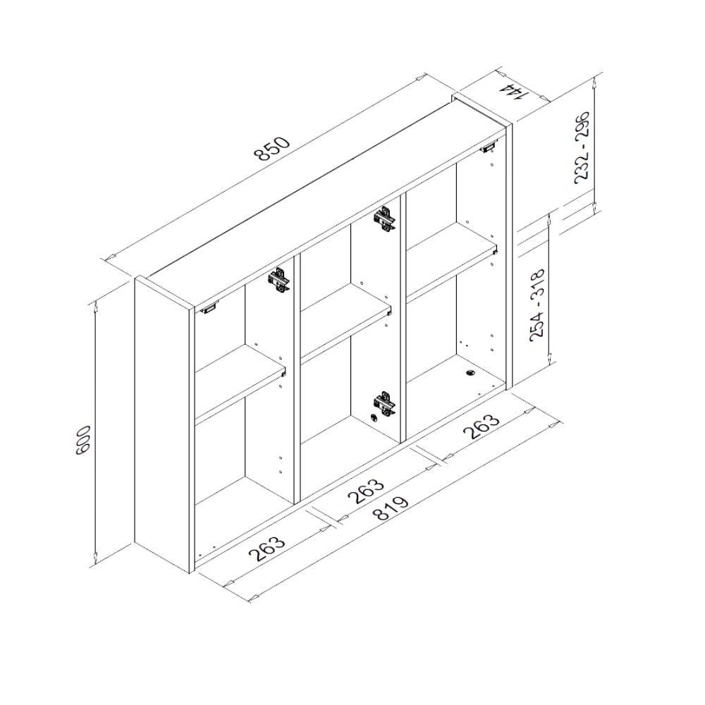 Pensile Bagno Bianco Solo3 Con 3 Ante Specchio - Asta Mobili