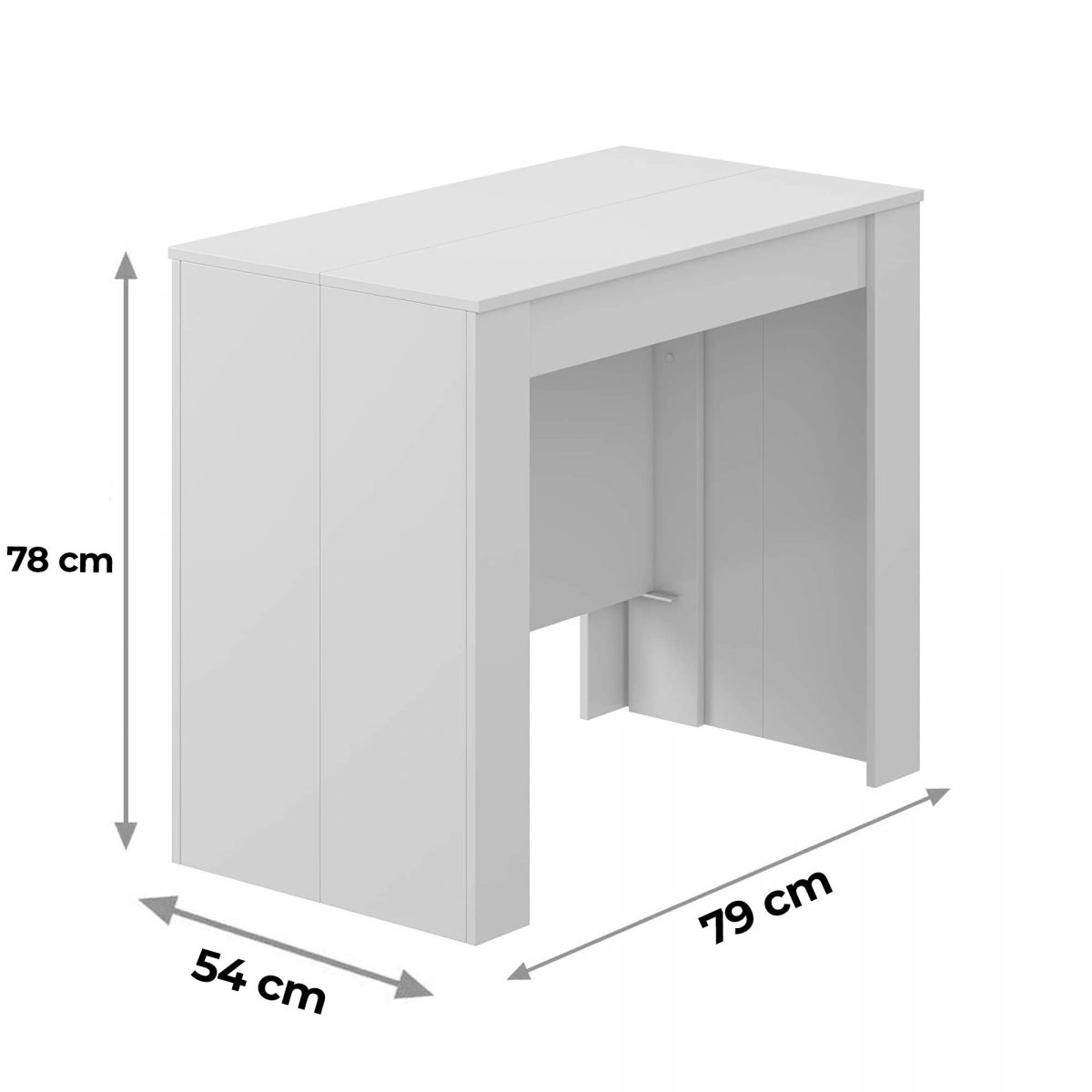 Tavolo Consolle Allungabile Fino A 2,55 Mt. Finitura Bianco Lucido
