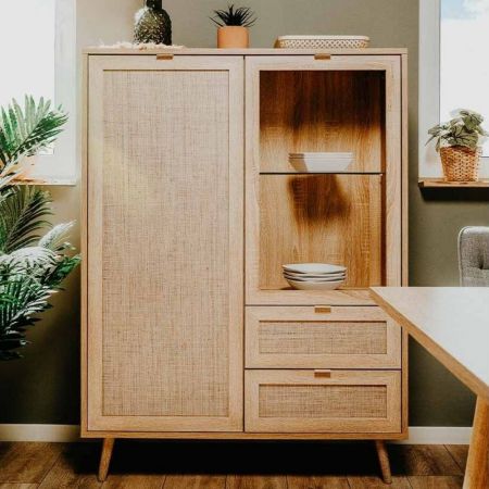 Madia Epik 56 rovere antracite grigio 3 ante vano a giorno