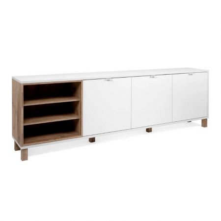 Credenza Landwood 53 bianca con vetrina