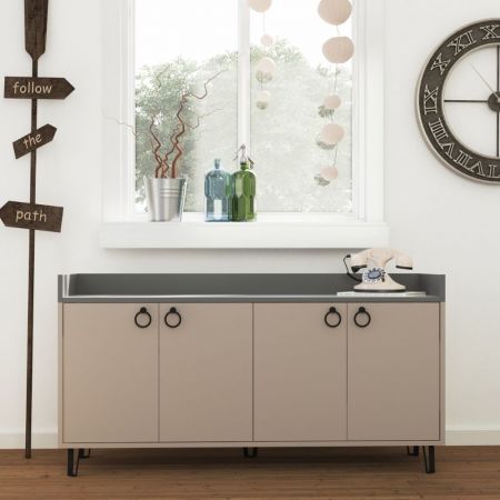 Credenza Mogol bianco lucido pero 108x42x127H