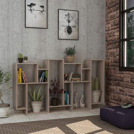 Libreria bifacciale Aktif 145x145x29 cm. bianco ghisa