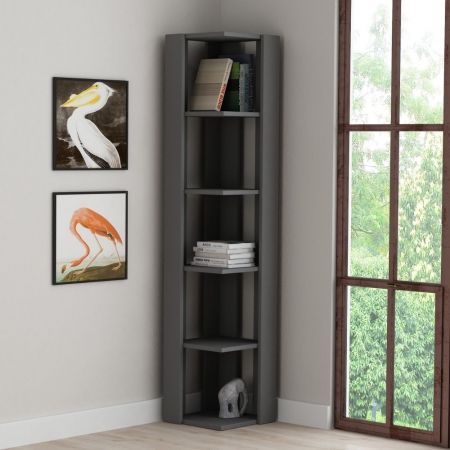 Libreria Oppa antracite bianco 69x162