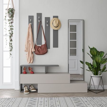Appendiabiti a muro Wave rovere 8 ganci