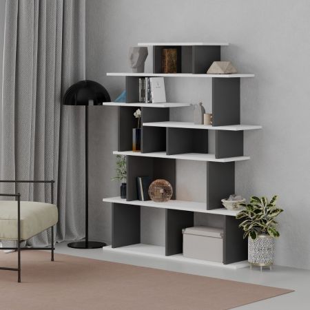 Libreria design Niho bianco rovere 120x171