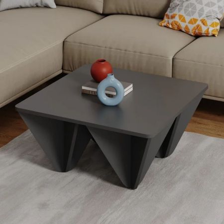 Tavolino da salotto Trio colore cemento bianco