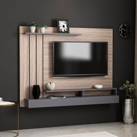 Porta Tv Marion 180 cm in bianco lucido e mercure