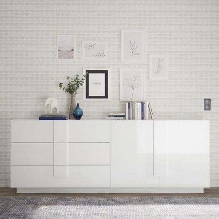 Madia Marion 240 cm. colore bianco ludico e mercure