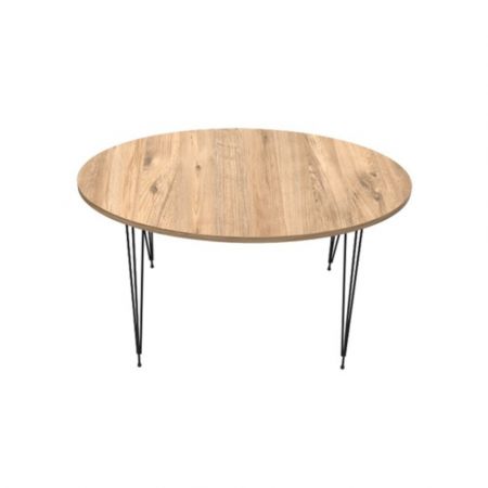 Tavolino ovale da salotto Terek p472 colore grigio pino gambe nere