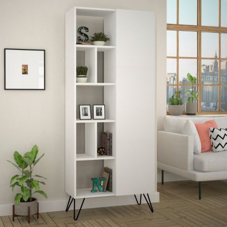 Libreria Frame bianca 5 ripiani 54x168