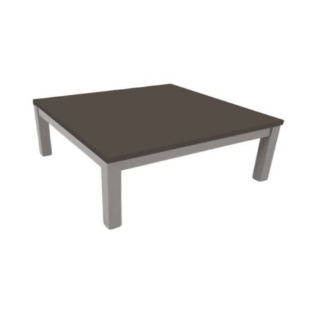 Tavolino da salotto quadrato struttura grigio e piano fango Tratto