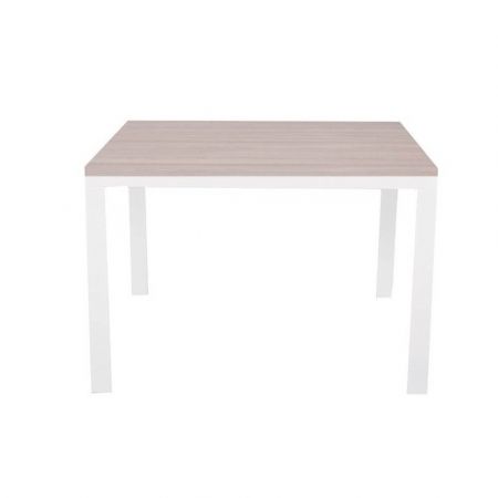 Tavolo alto Quadrato 70x70x105 h cm piano bianco e base cromo