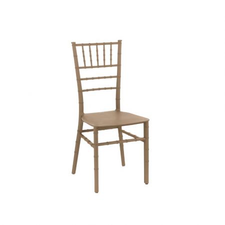 Sedia imbottita Cami in tessuto teddy tortora