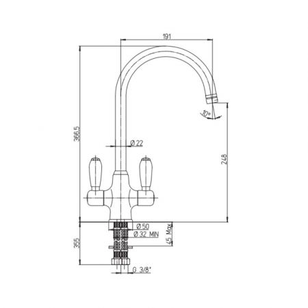 Rubinetto da cucina bicomando Paini Monaco 08WH572 bianco