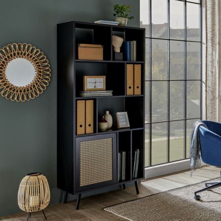 Libreria Hawai con 16 compartimenti colore olmo perla