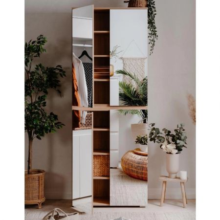 Armadio ingresso Dante con appendiabito colore bianco