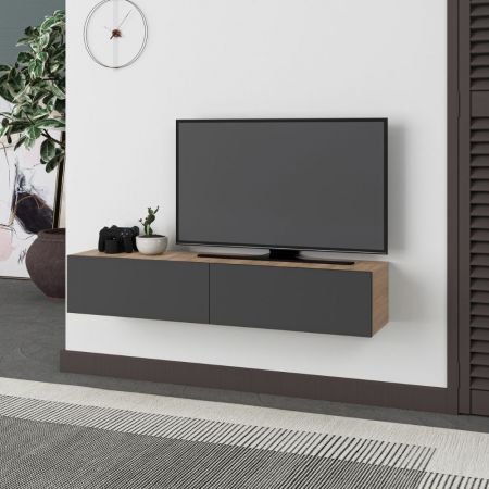 Porta TV Aldo1 con 2 cassetti un'anta e due vani a giorno colore cashemere