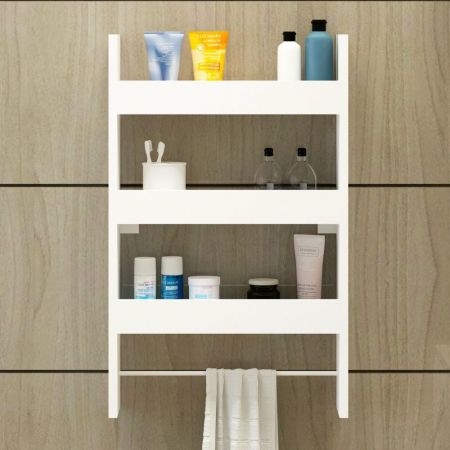 Set 3 mensole da parete Shelvy Rec forma rettangolare colore rovere sonoma