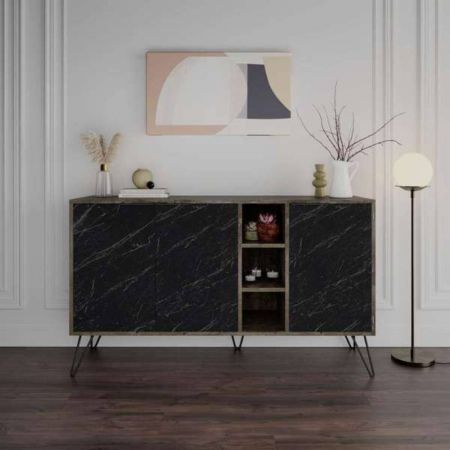 Credenza Landwood 53 bianca con vetrina