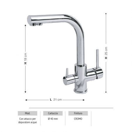 Miscelatore bagno Quadra lavabo cromato