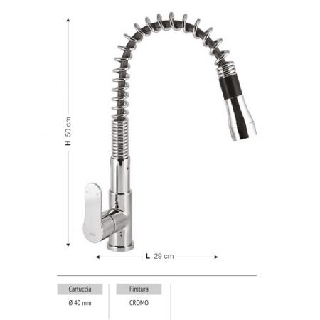 Miscelatore da cucina bicomando Paini Nostalgia Barocco 27RA570B rame antico