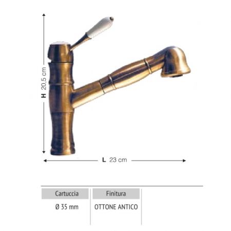 Miscelatore da cucina Paini 86CR579 cromato bocca a fontana