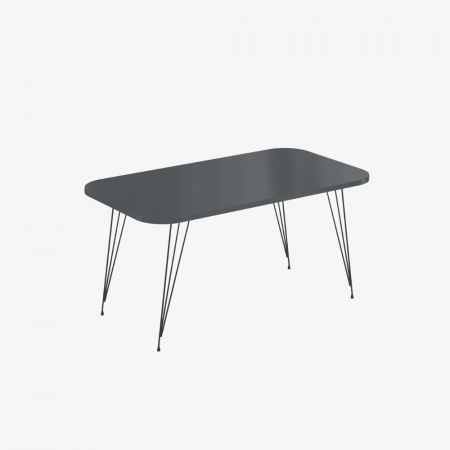 Tavolino ovale da salotto Terek p472 colore grigio pino gambe nere