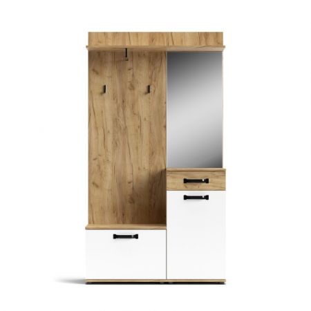 Mobile ingresso Vesty rovere oak con scarpiera e specchio