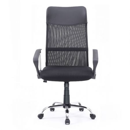 Sedia gaming Gandi con poggiapiedi estensibile in tessuto con rete nero