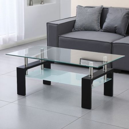 Set tavolini da salotto Gloria effetto marmo nero