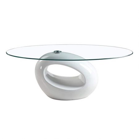 Doppio tavolino Pear bianco e antracite con gambe in legno