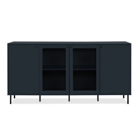 Credenza Epik 52 rovere antracite grigio 3 ante 2 cassetti 180x40x88,3