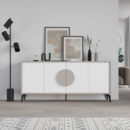 Credenza Aldo 6 con 2 ante e 3 cassetti colore cashmere