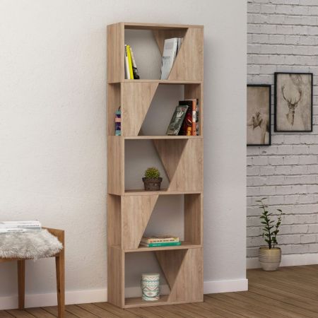 Libreria Indiana 5 ripiani colore bianco larice