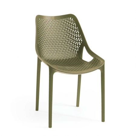 Sgabello Mavi con seduta e schienale in ecopelle brown e gamba in metallo nero