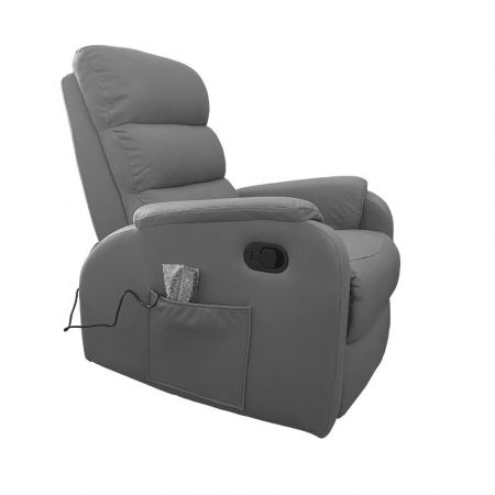 Poltrona Wing recliner 6 punti massaggianti in ecopelle colore verde