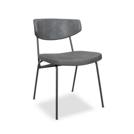 Sedia Tim in legno colore bianco e seduta in tessuto grigio