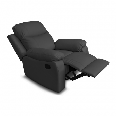 Poltrona Wing recliner 6 punti massaggianti in ecopelle colore nero