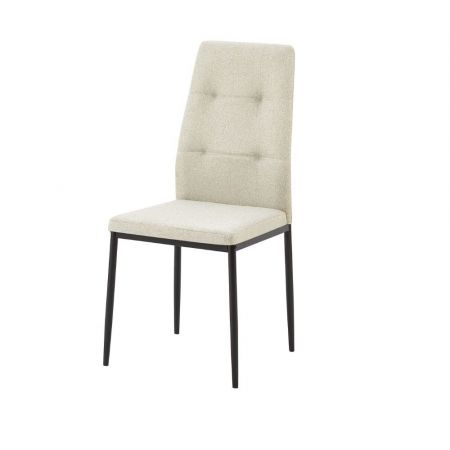 Sgabello Paco con seduta in ecopelle tortora e gamba in metallo inox