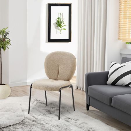 Sgabello Mey in tessuto Nordic 16 grigio cenere con gambe in metallo nere