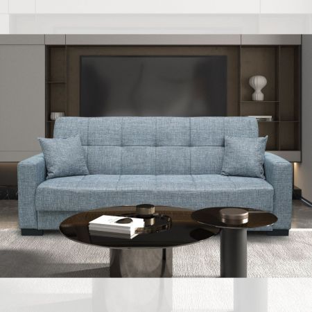Divano letto Duca con contenitore in velluto colore marrone