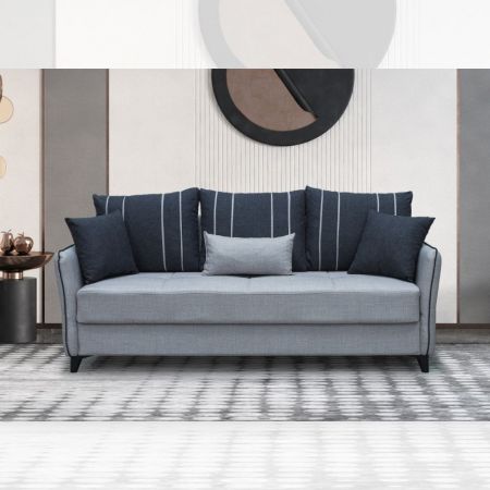 Divano letto Orion 3 posti tessuto doppio colore beige