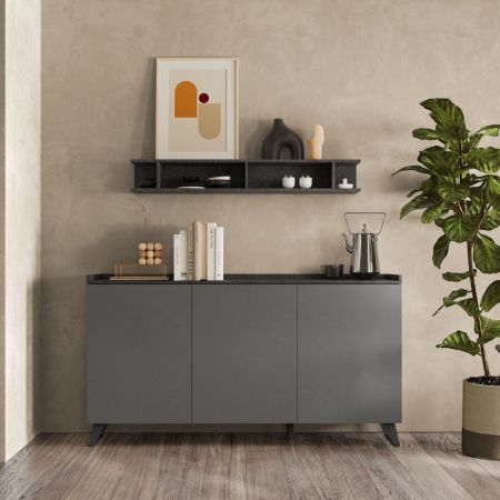 Credenza Caracas 51A con 4 ante e 4 ripiani colore navy blue