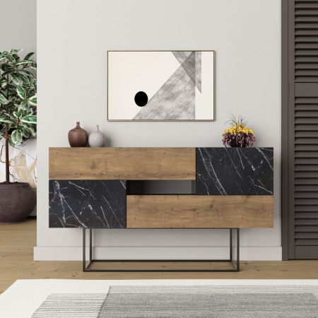 Libreria 3 ripiani Illia noce nero 94x25x117 MT190511