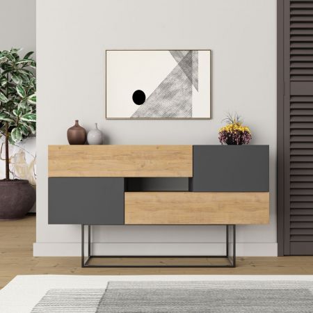 Credenza Mosso MO3 colore rovere e bianco